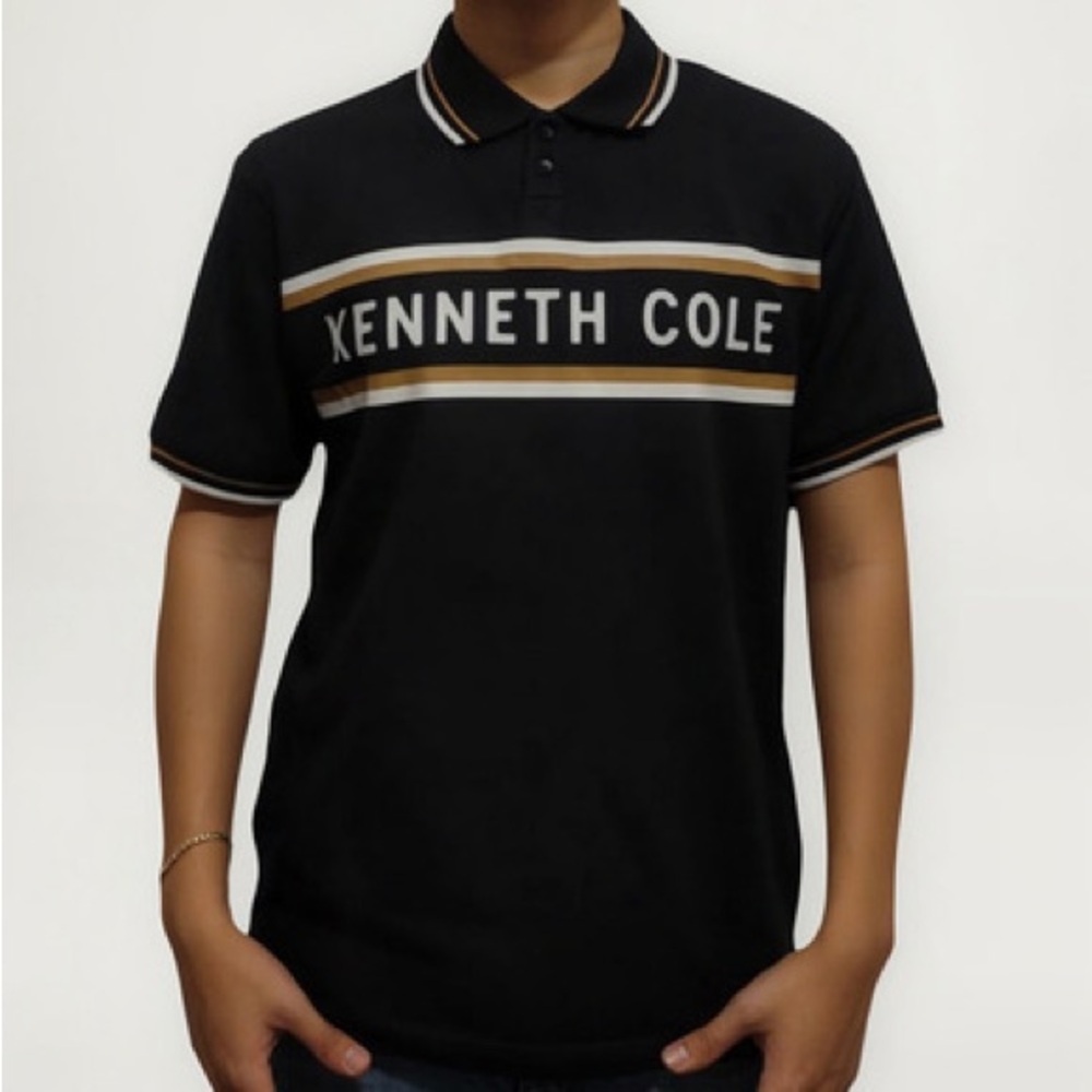 Kenneth Cole Black Polo with Gold Accents
